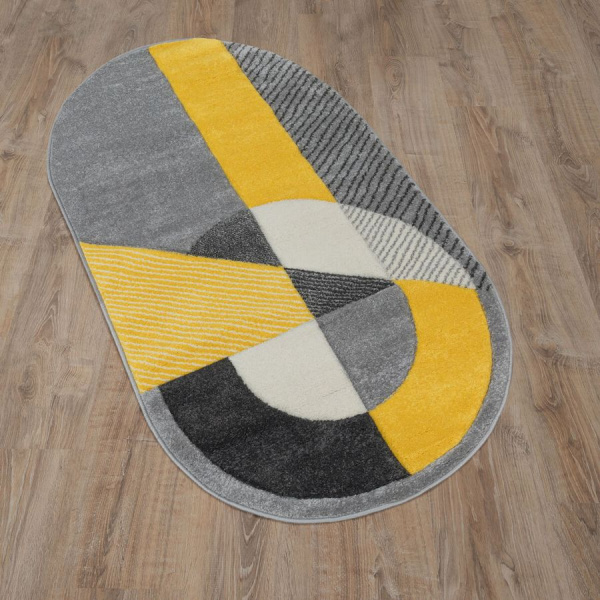 Турецкий овальный ковёр  L267A L.GREY/YELLOW 