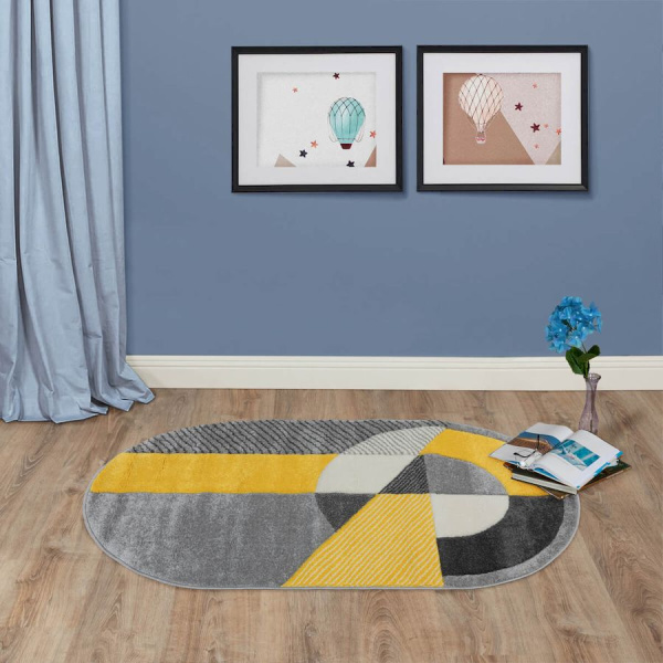 Турецкий овальный ковёр  L267A L.GREY/YELLOW 