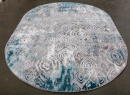 Турецкий овальный ковёр 9368C BLUE - WHITE