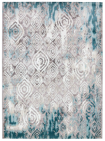 Турецкий прямоугольный ковёр 9368C BLUE - WHITE
