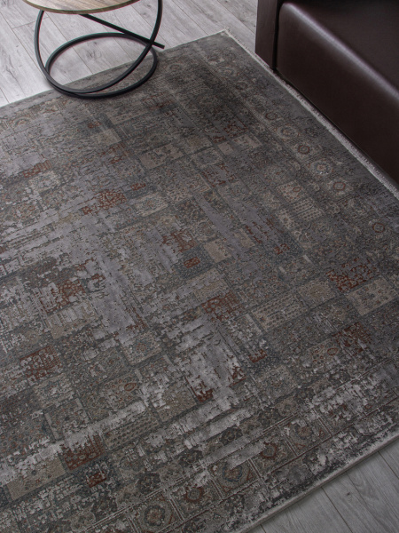 Турецкий прямоугольный ковёр G078G2 D.GREY / BEIGE