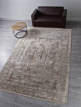 Турецкий прямоугольный ковёр G078J2 D.GREY / BEIGE