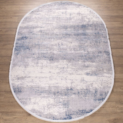 Турецкий овальный ковёр B801B-Cream-Blue