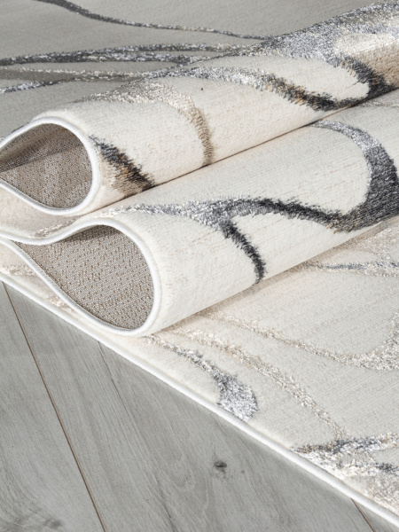 Турецкий прямоугольный ковёр 02743C BEIGE / GREY