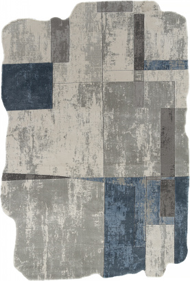Турецкий прямоугольный ковёр 00838T GREY / BLUE