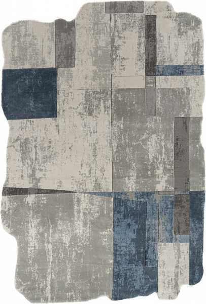 Турецкий прямоугольный ковёр 00838T GREY / BLUE