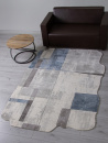 Турецкий прямоугольный ковёр 00838T GREY / BLUE