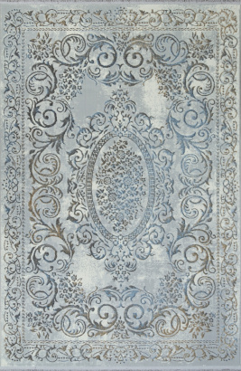 Турецкий прямоугольный ковёр 00766A GREY HB / L.BLUE FDY