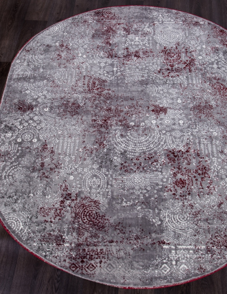 Турецкий овальный ковёр S106B KOYU GREY COKEN / RED