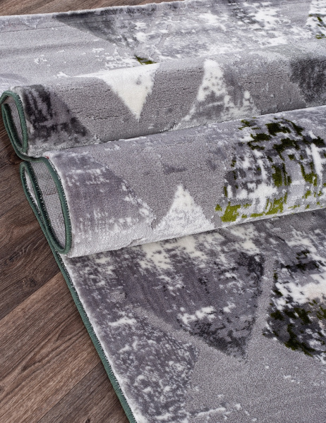 Турецкий прямоугольный ковёр S110B KOYU GREY COKEN / GREEN