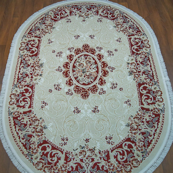 Турецкий овальный ковёр  1516 Cream Red 