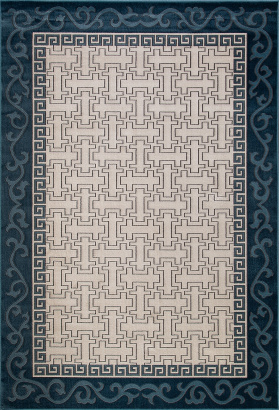 Российский прямоугольный ковёр D781 CREAM-BLUE