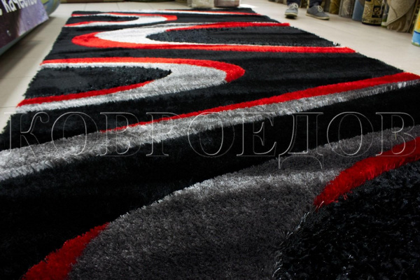 Турецкий прямоуголный ковёр 3714aplyblack