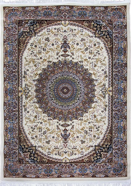 Российский прямоугольный ковёр d205 CREAM-BLUE