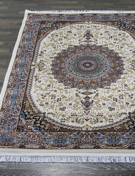 Российский прямоугольный ковёр d205 CREAM-BLUE