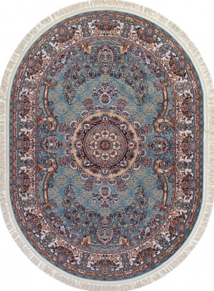 Российский овальный ковёр D728 BLUE