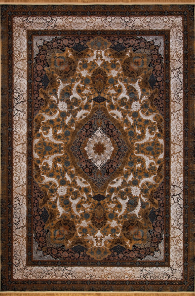Иранский прямоугольный ковёр 9213 BROWN