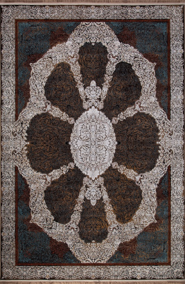 Иранский прямоугольный ковёр 9239 BROWN