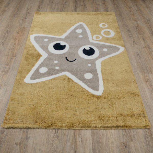 Турецкий прямоугольный ковёр  J185A YELLOW/P.BEIGE
