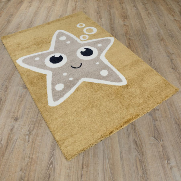 Турецкий прямоугольный ковёр  J185A YELLOW/P.BEIGE