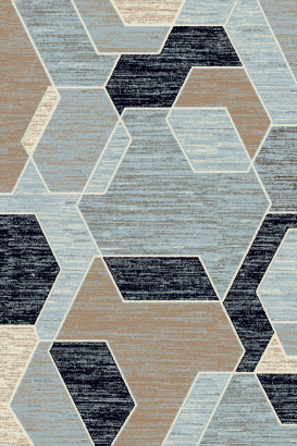 Российский прямоугольный ковёр F058 BLUE-BROWN 2