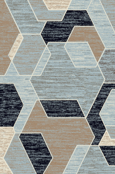 Российский прямоугольный ковёр F058 BLUE-BROWN 2
