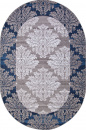 Российский овальный ковёр d213 GRAY-BLUE