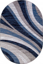 Российский овальный ковёр d234 GRAY-BLUE