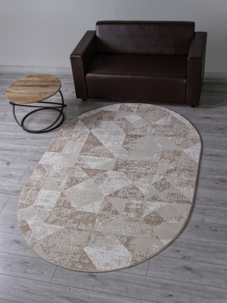 Турецкий овальный ковёр H921AC BEIGE / WHITE