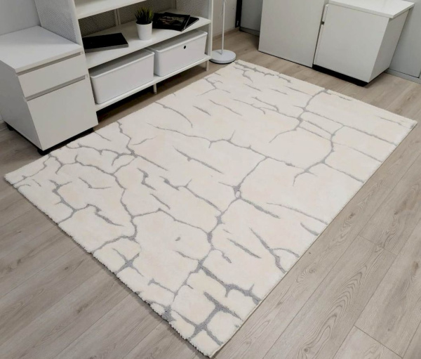 Турецкий прямоугольный ковёр 1347A CREAM - GREY