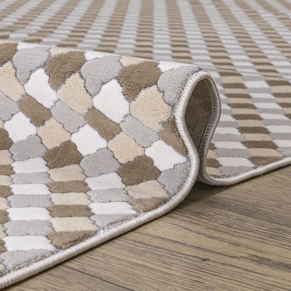 Турецкий прямоугольный ковёр 11018A-BEIGE/BEIGE