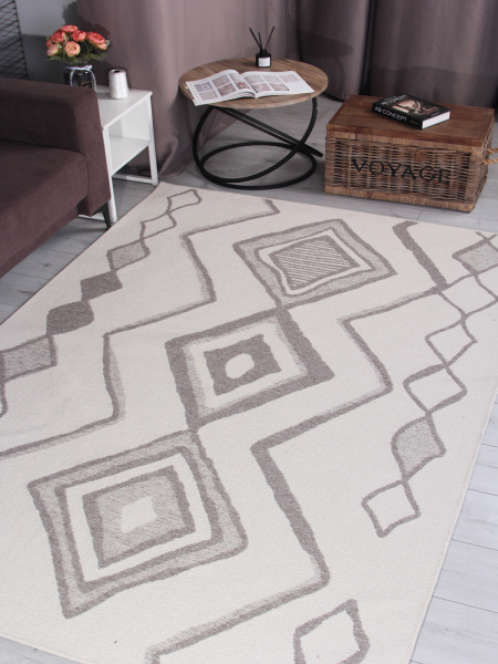 Турецкий прямоугольный ковёр WL064A VIZON / CREAM