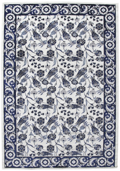 Российский прямоугольный ковёр d555 GRAY-BLUE