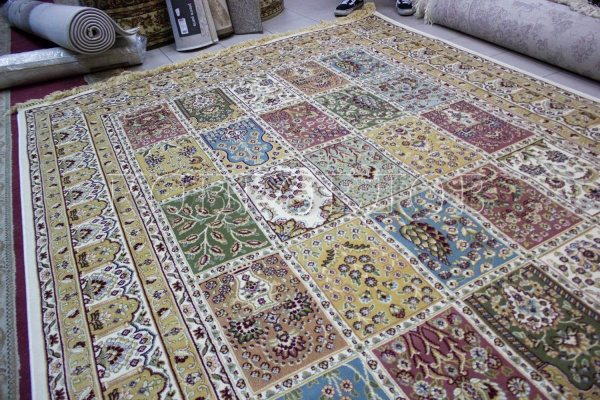 Турецкий прямоугольный ковёр 3315А, Yellow/cream