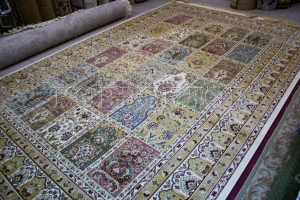 Турецкий прямоугольный ковёр 3315А, Yellow/cream