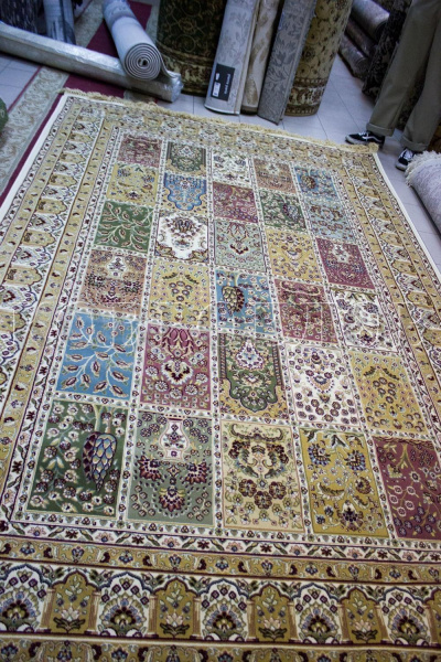 Турецкий прямоугольный ковёр 3315А, Yellow/cream