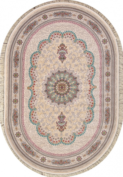 Иранский овальный ковёр 7521 CREAM
