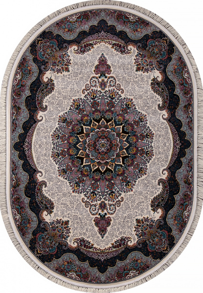 Иранский овальный ковёр 7597 CREAM
