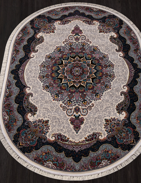 Иранский овальный ковёр 7597 CREAM
