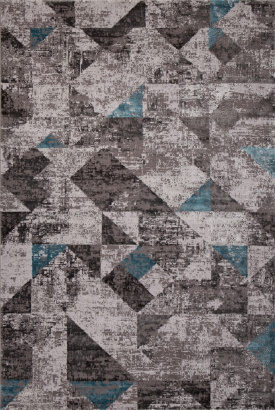 Турецкий прямоугольный ковёр 01459A C.POLY GREY / L.BLUE