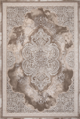 Турецкий прямоугольный ковёр 0145PA POLY IVORY / POLY BROWN