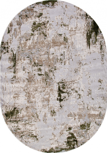 Турецкий овальный ковёр 15456A CREAM / L.GREEN