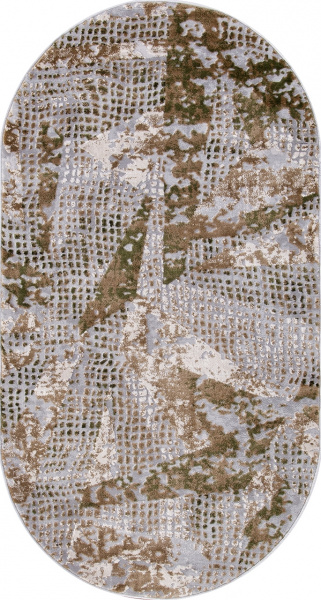 Турецкий овальный ковёр 17520A BROWN / GREY