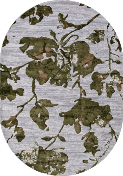 Турецкий овальный ковёр 17974A GREY / L.GREEN