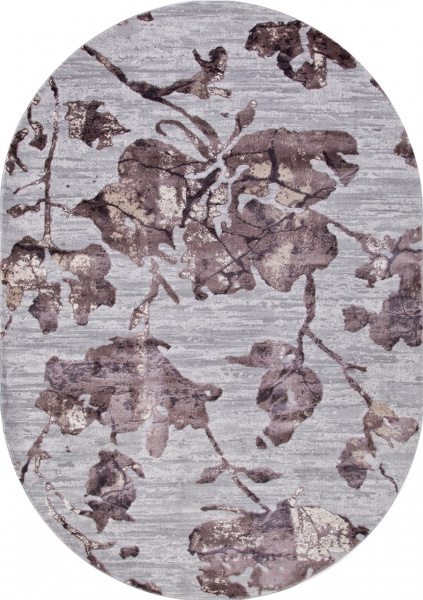 Турецкий овальный ковёр 17974A GREY / PINK