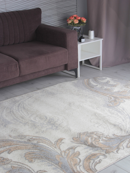 Российский овальный ковёр D754 BEIGE 2