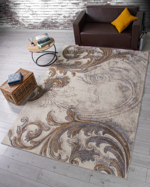 Российский прямоугольный ковёр D754 BEIGE 2