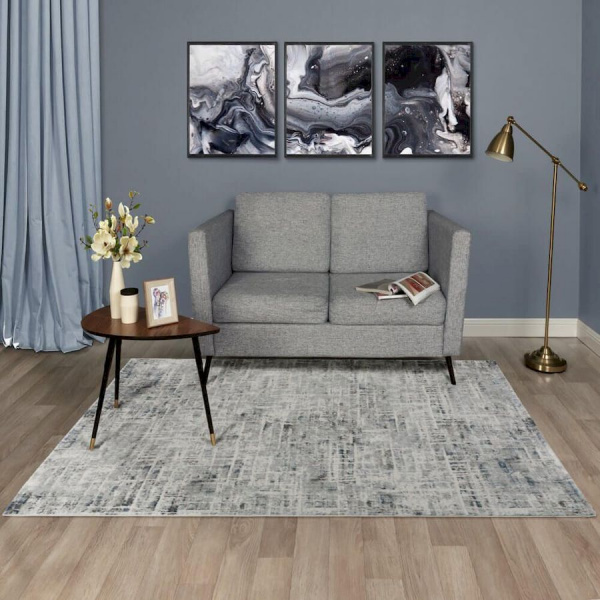 Турецкий прямоугольный ковёр  5520A L.GREY/CREAM BLUE 