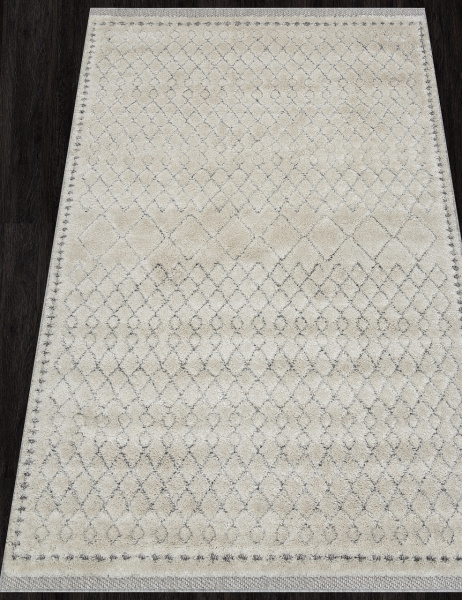 Турецкий прямоугольный ковёр 5671B L.GRAY / WHITE