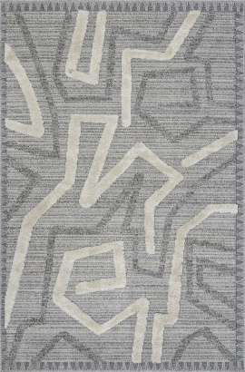 Турецкий прямоугольный ковёр 6604A L.GRAY / WHITE